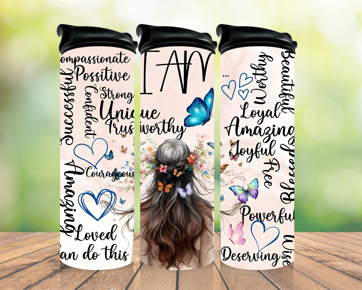 Beautiful You butterfly 20oz tumbler design
