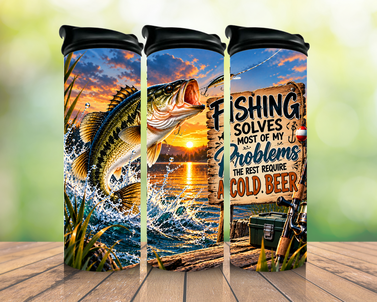 Fishing Solves Most Problems Tumbler