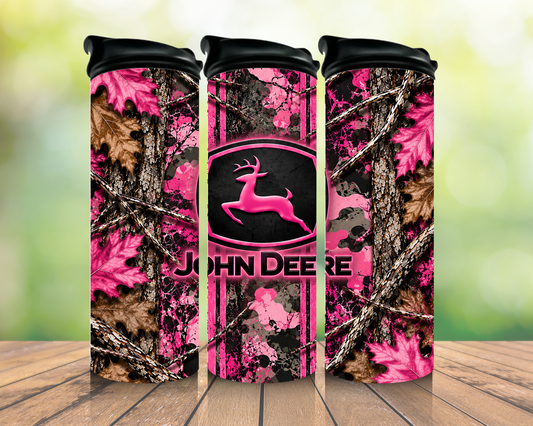 John Deere Pink Camo Tumbler