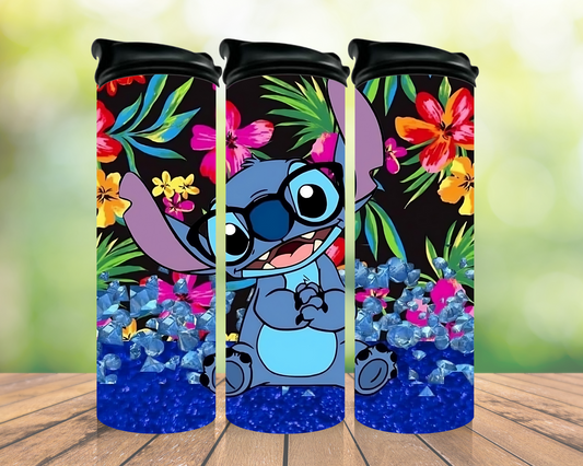 Blue character floral 20oz tumbler
