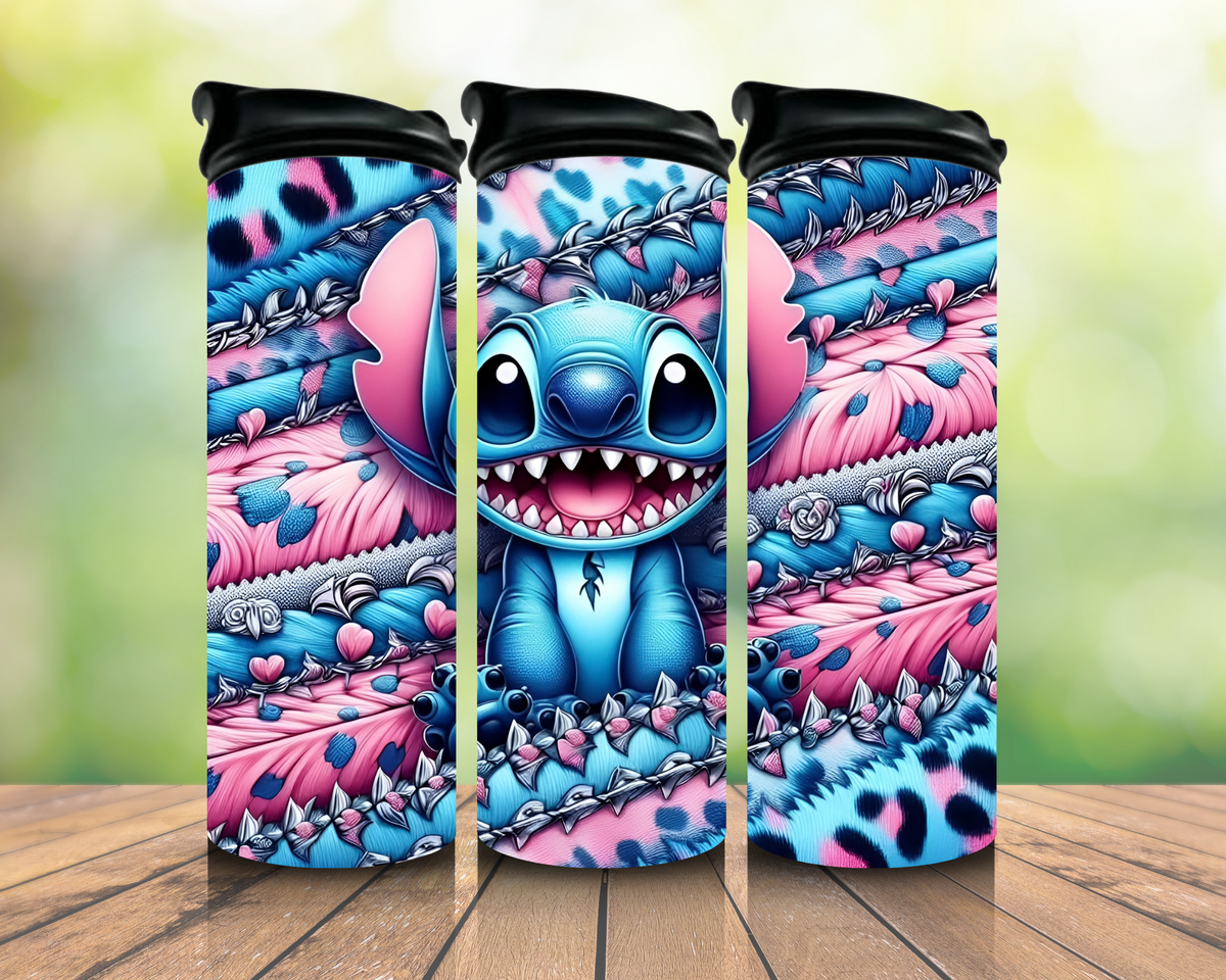 Stitch Pink Floral Tumbler