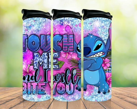 Blue character pink floral 20oz tumbler