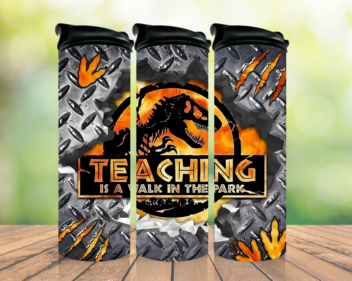 Teaching dinosaur 20oz tumbler design