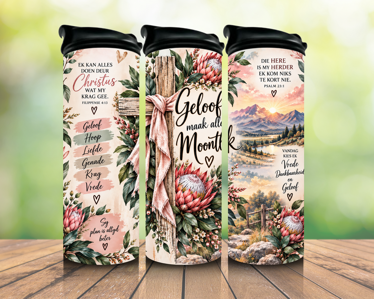 Geloof Hoop Liefde Protea 20oz Tumbler